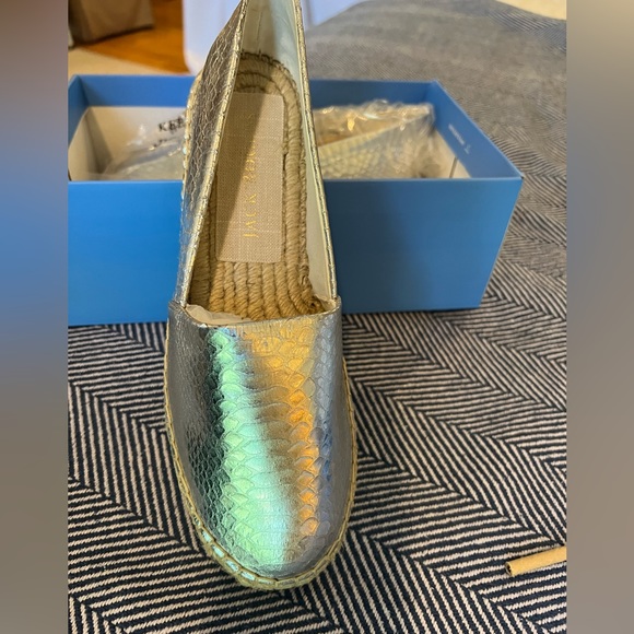 Jack Rogers Shoes - JACK ROGERS Palmer Espadrille new in the box Snake Embossed Silver Size 9M